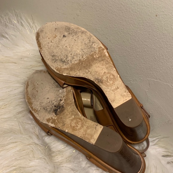 Michael Kors tan brown wedges shoes size 8.5M - Picture 7 of 14